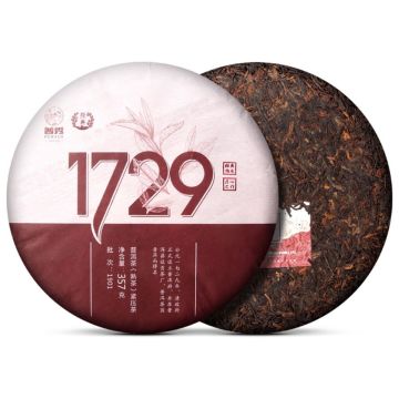 普秀2019年经典1729饼茶357克普秀标杆产品云南普洱熟茶