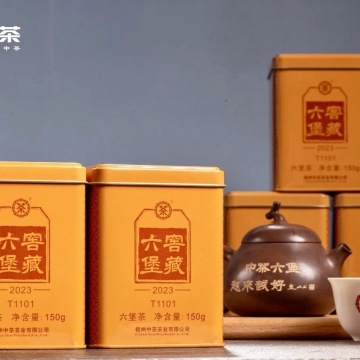 中茶六堡茶2023年T1101一级2020陈化150克正宗经典两罐配礼品袋