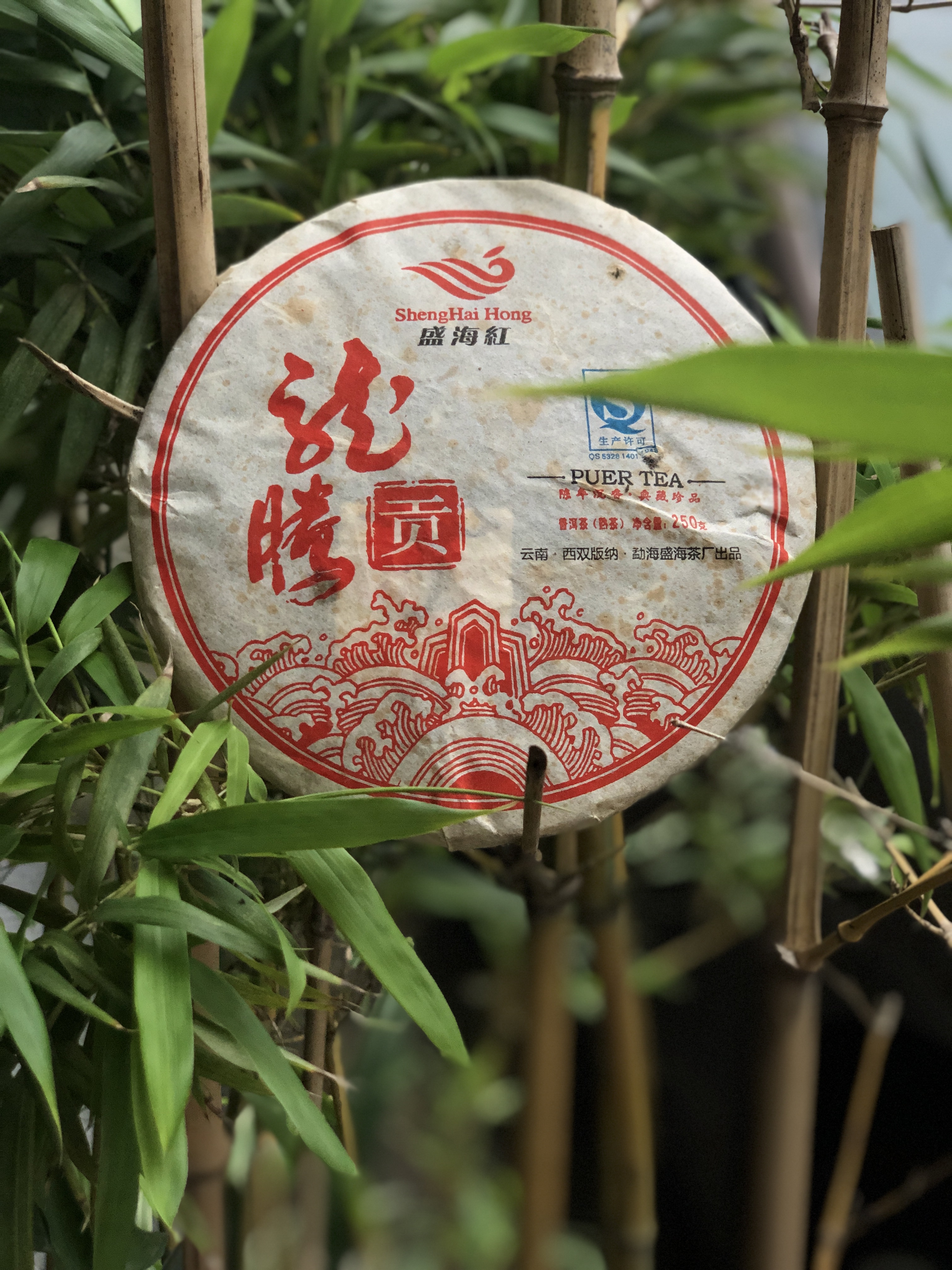 2012年盛海红 龙腾贡饼 古树熟茶250克宫廷熟茶