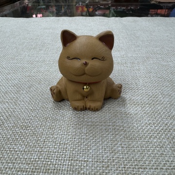 善简宜兴紫砂呆萌可爱招财猫茶宠茶桌摆件家用办公室居家装饰配件
