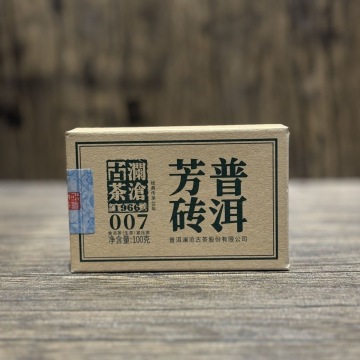 澜沧古茶2023年007芳砖小砖普洱茶生茶云南茶叶乔木口粮生普砖茶